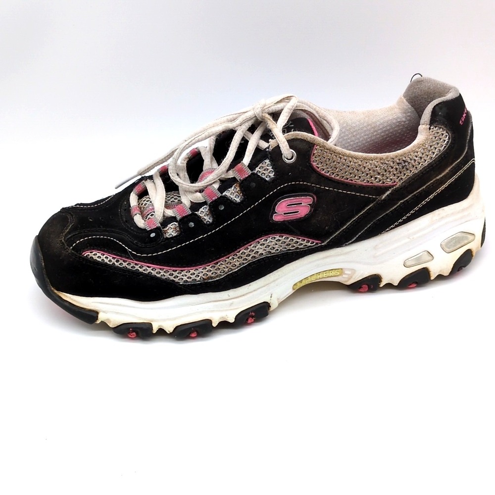 Skechers Shoes Womens D'Lites Black 8 Suede Running Sneakers‎ Comfort 11617